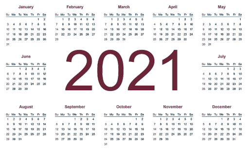 2021 कैलेंडर